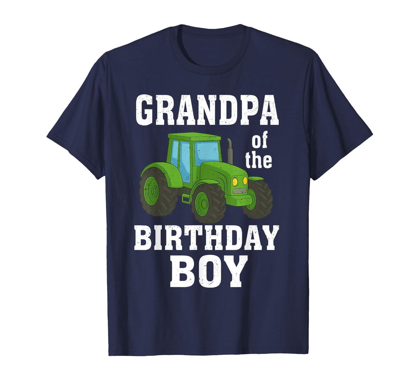Funny Grandpa of The Birthday Boy Tractor Farm Family T-Shirt