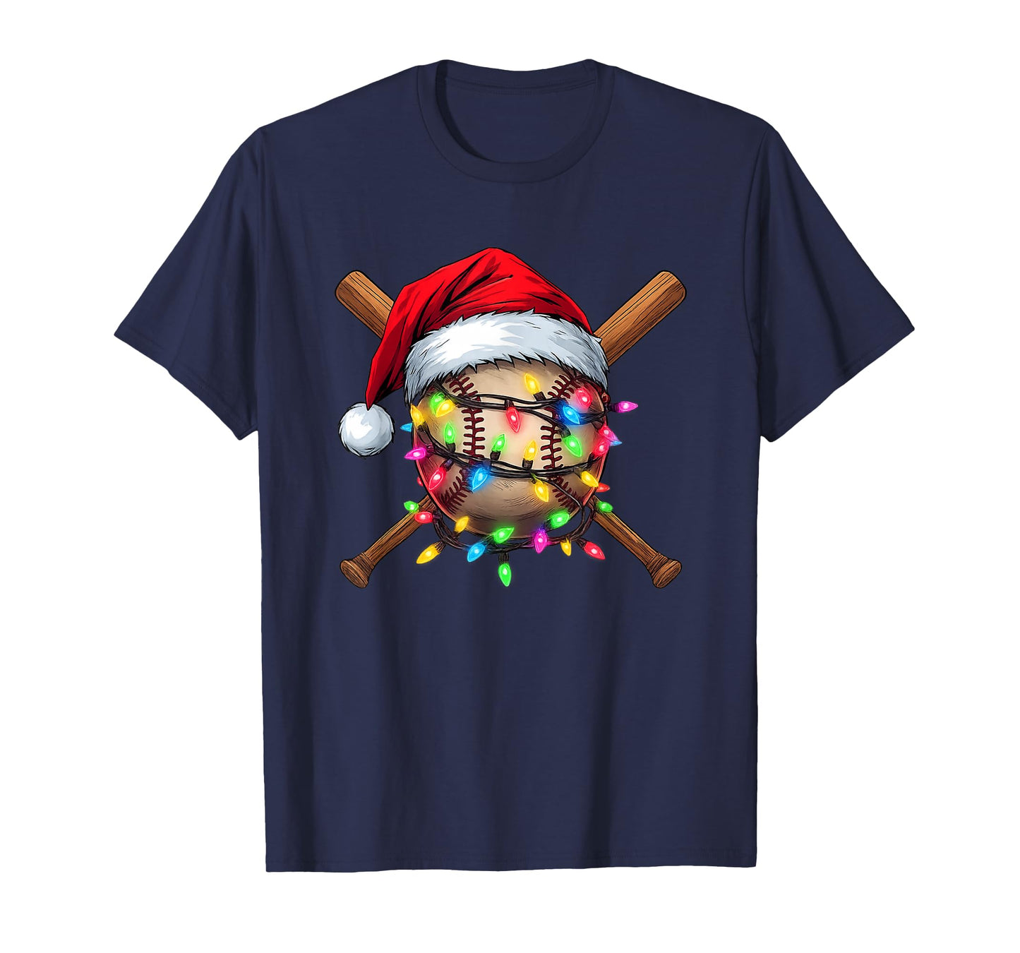 Christmas Baseball Pajama Santa for Men Boys Girls Kids Xmas T-Shirt