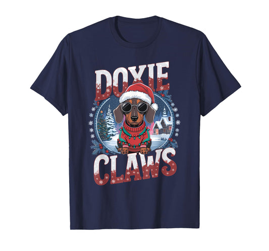 Dachshund Dog Owner Xmas Costume Doxie Claws Christmas T-Shirt