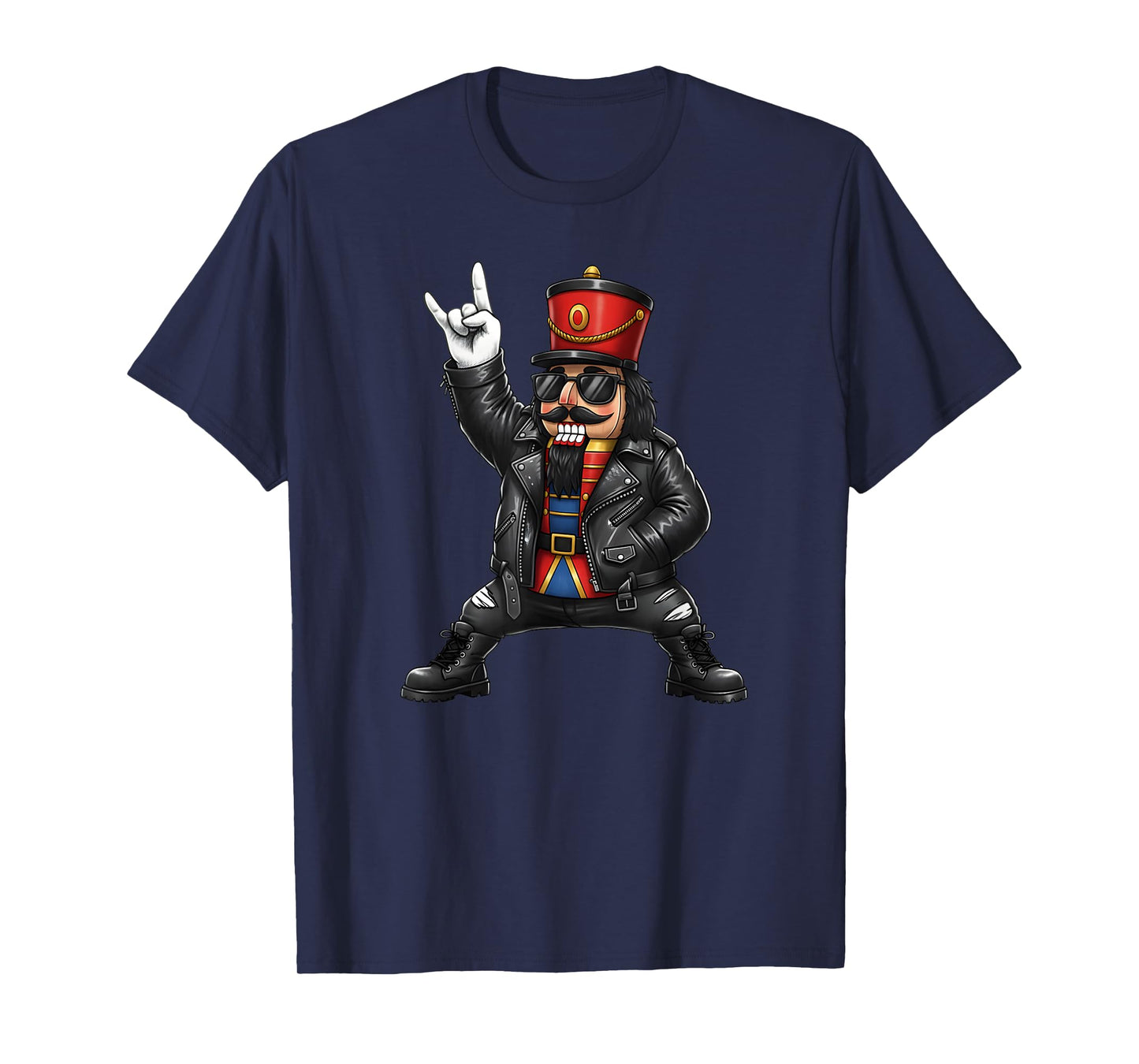 Rocker Nutcracker Heavy Metal Christmas Biker T-Shirt