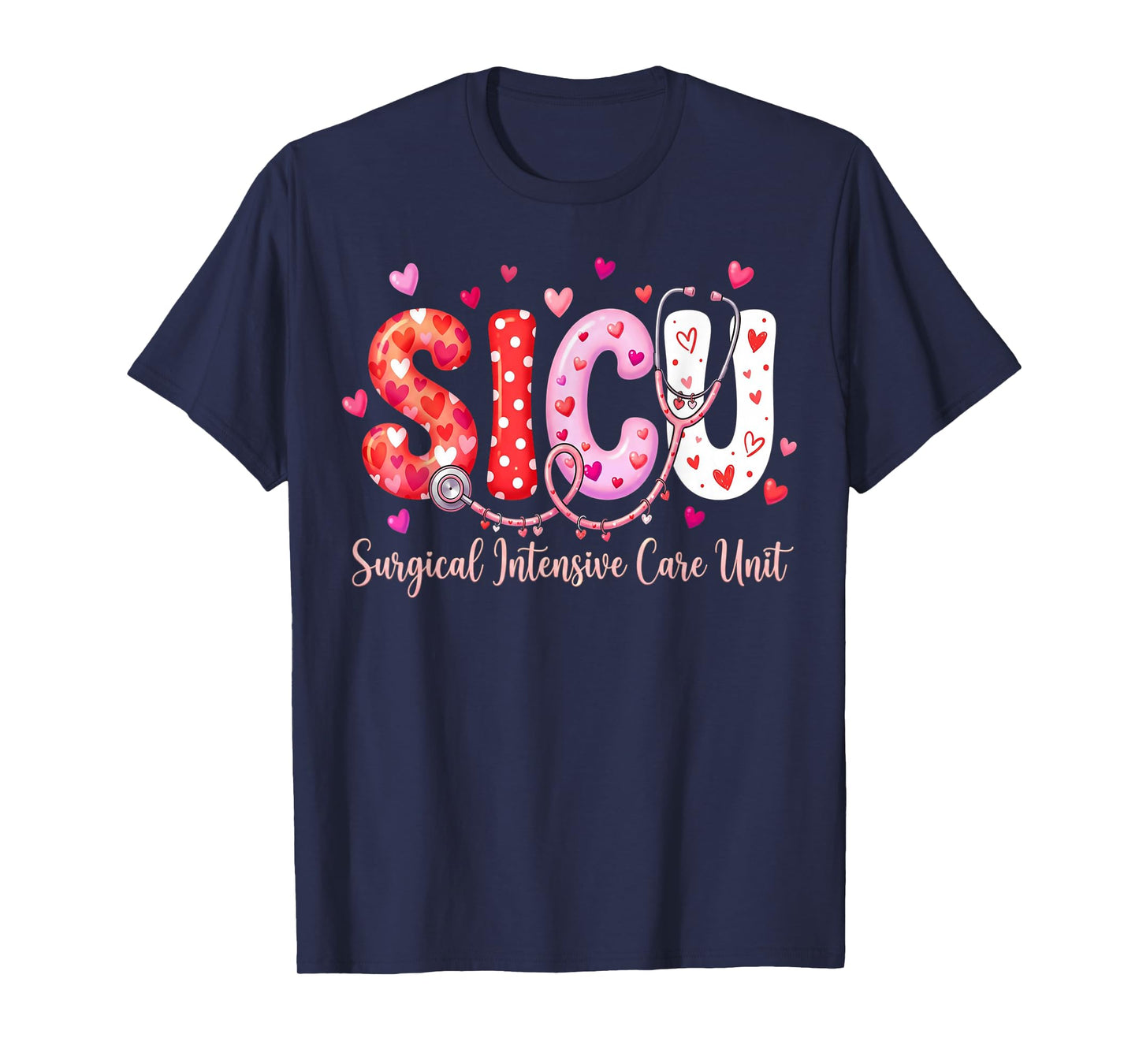 Heart Surgical Intensive Care Unit Valentines SICU Nurse T-Shirt