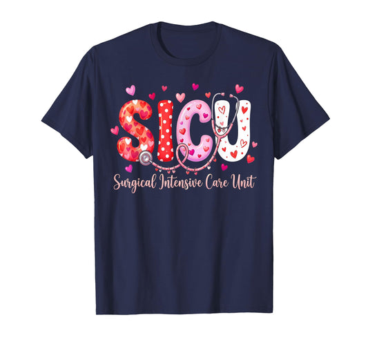 Heart Surgical Intensive Care Unit Valentines SICU Nurse T-Shirt
