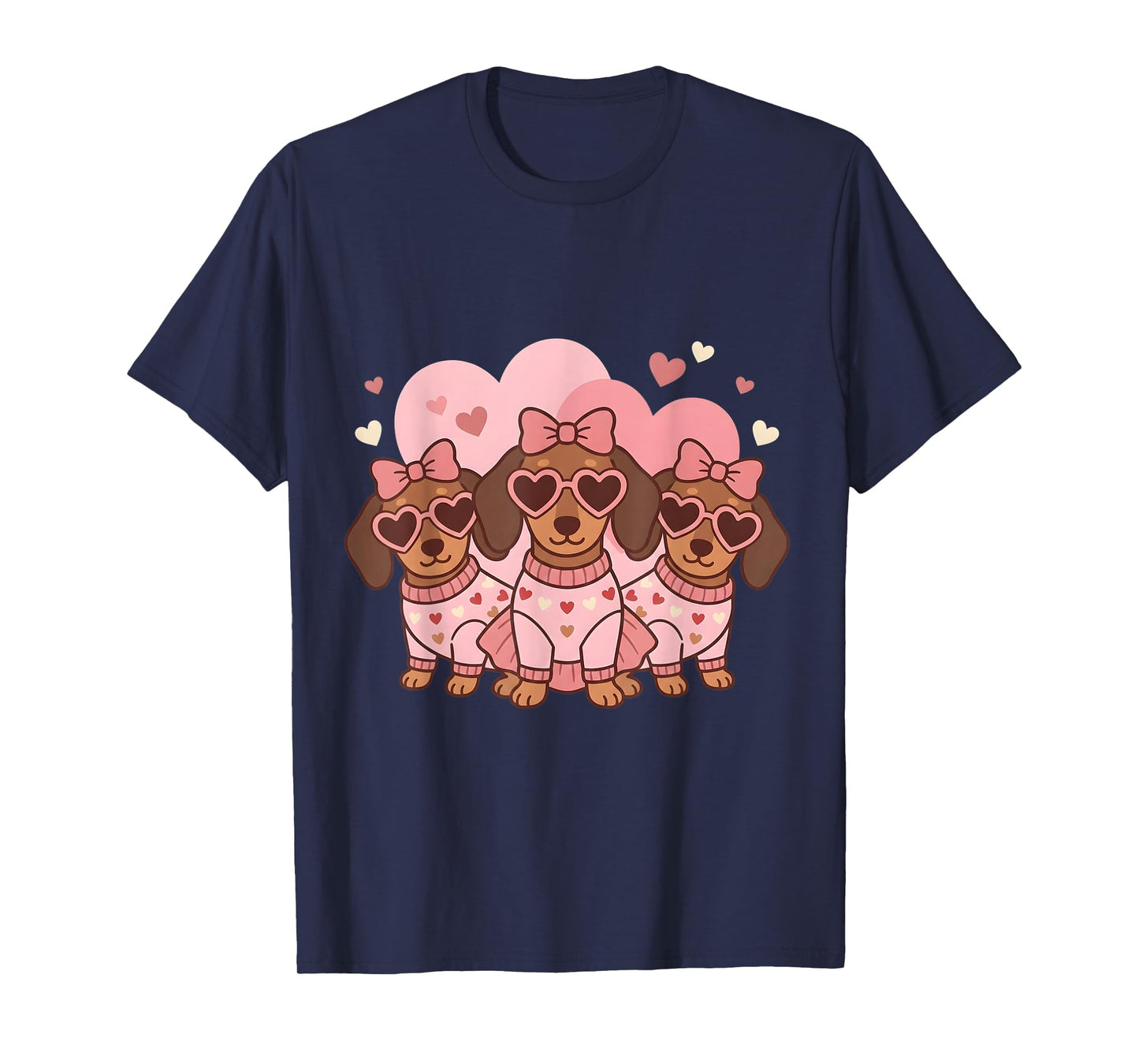 Cute Dachshund Valentines Heart Dog Lover Men Women Kid T-Shirt