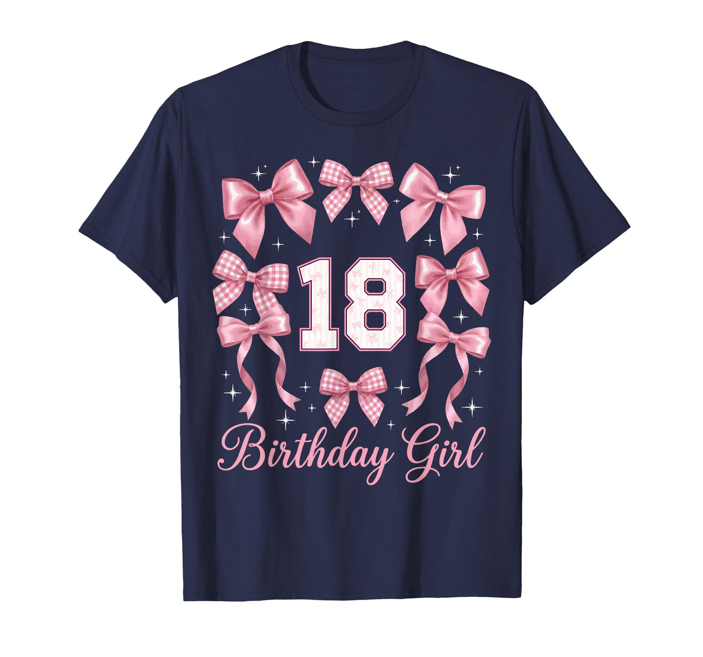 18th Birthday Shirt Girls Coquette Bow 18 Year Old Birthday T-Shirt