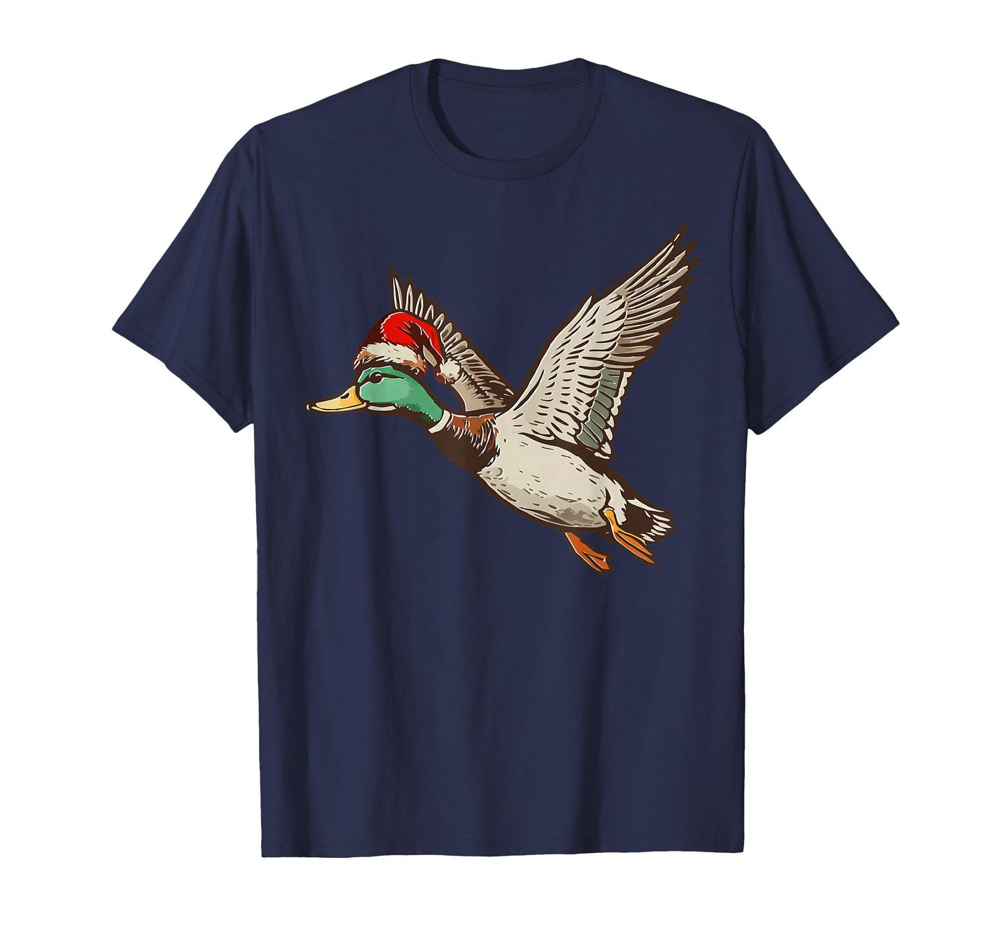 Retro Mallard Duck Santa Hat Christmas Hunting Season Boys T-Shirt