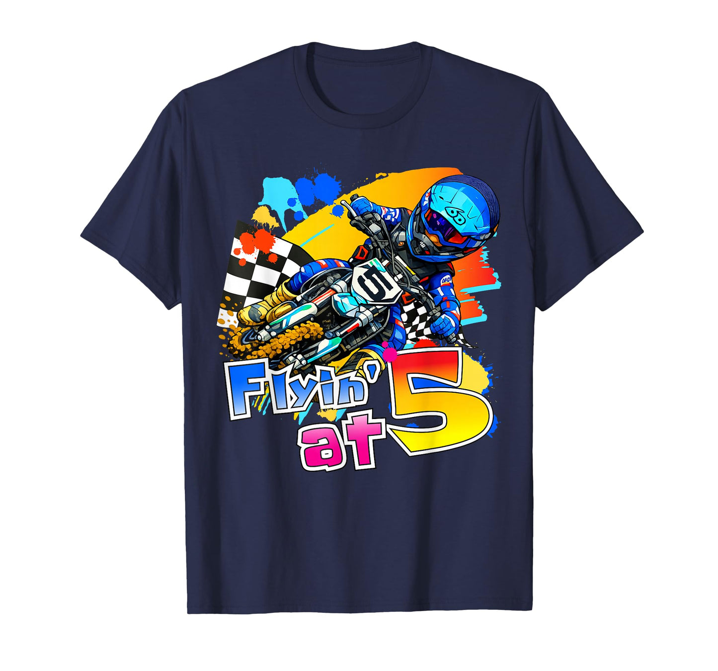 5 Year Old Dirt Bike Motocross Racing 5th Birthday T-Shirt