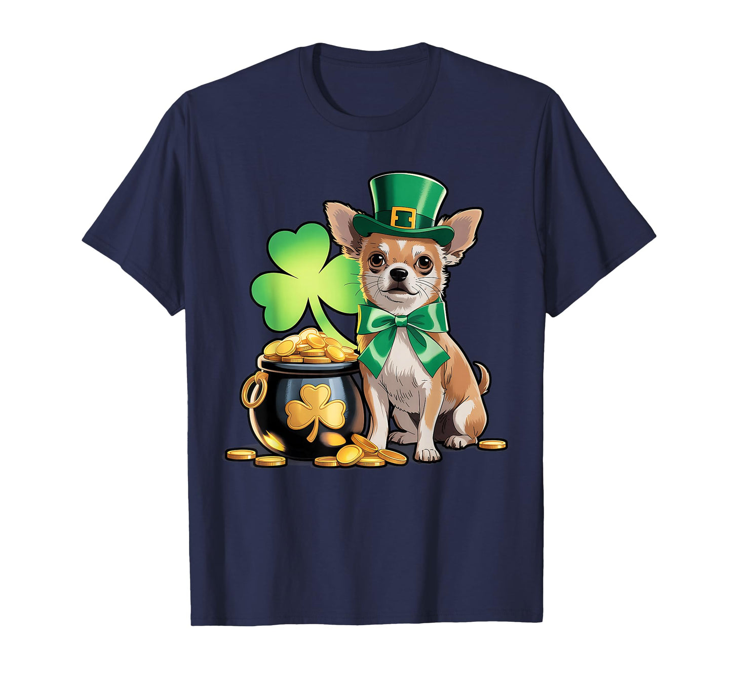 Cute Chihuahua Dog Shamrock Irish Women Men St Patricks Day T-Shirt