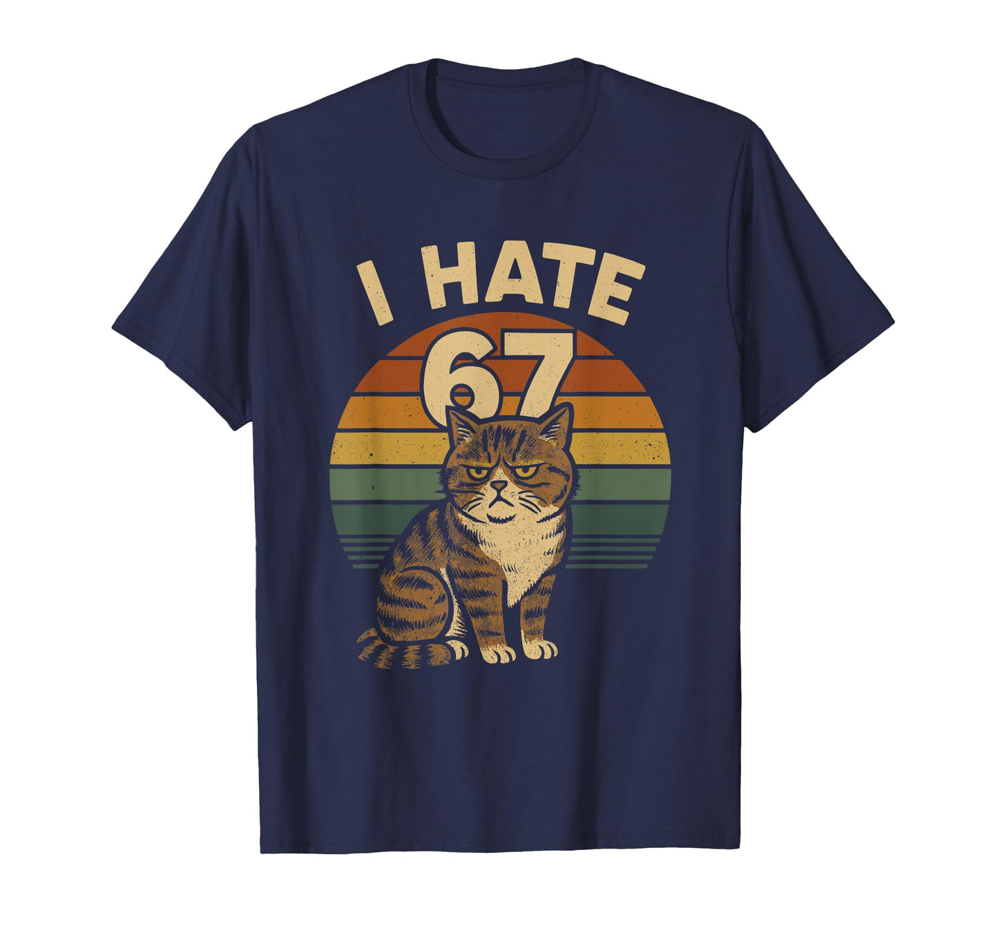 I Hate 67 Meme Cat Funny Internet Trend Humor Brainrot Youth T-Shirt