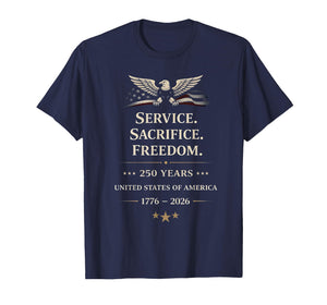 USA 250th Anniversary Veterans Military 4th of July T-Shirt
