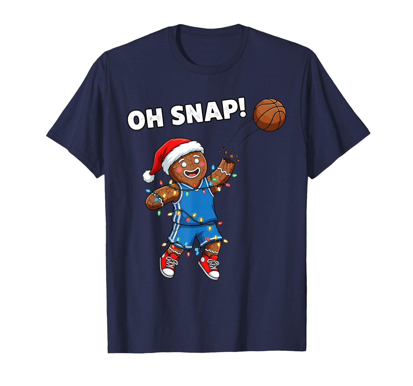 Basketball Christmas Gingerbread Funny Sport Holiday Kids T-Shirt