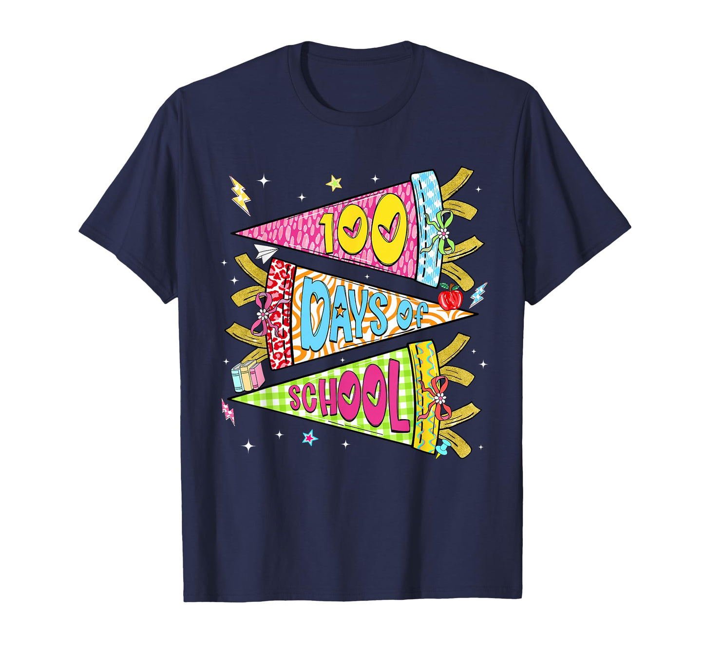 Preppy Happy 100 Days of School Retro Boy Girl Kid Teacher T-Shirt