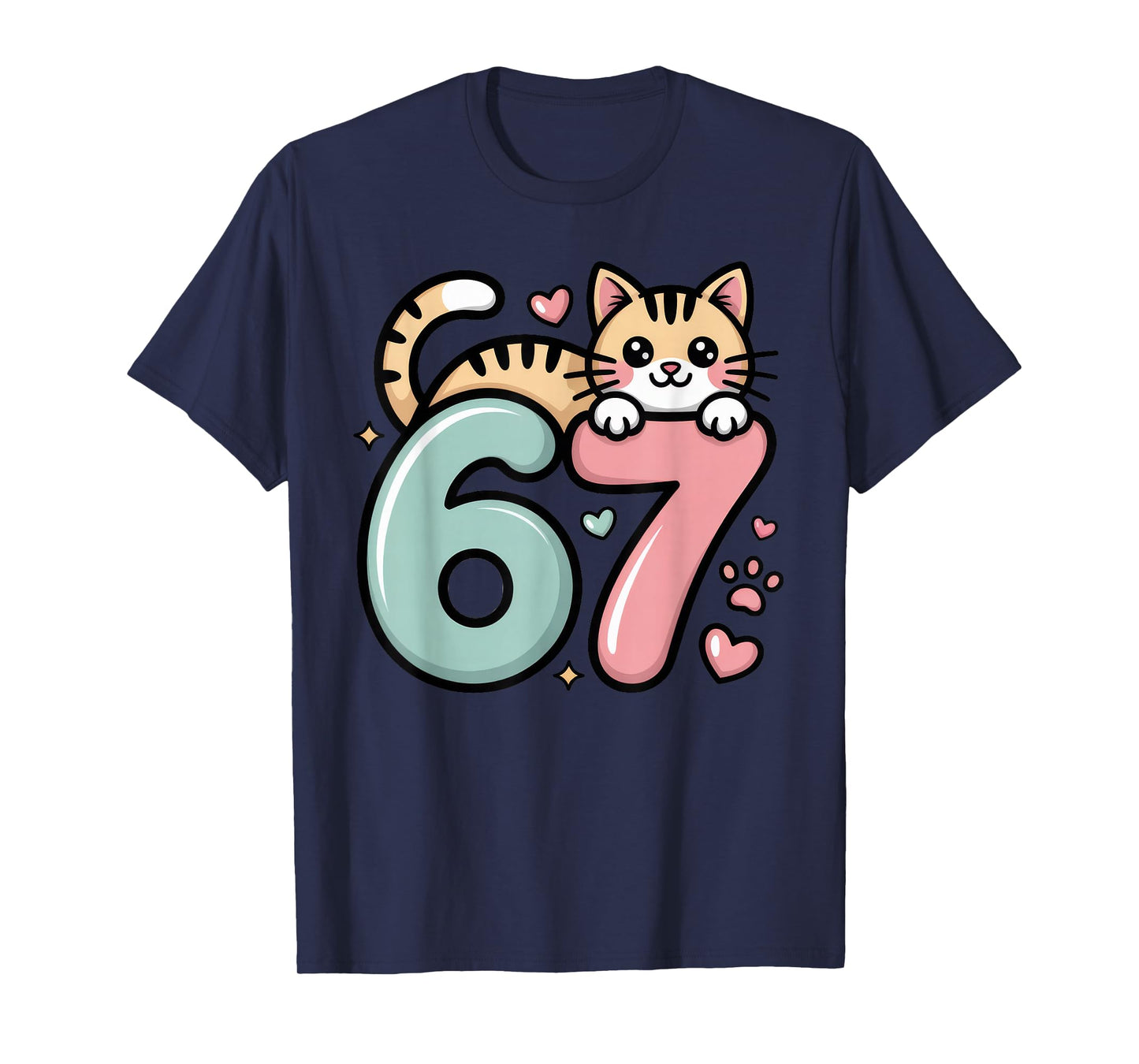 Funny Cat 67 Meme Six Seven Cute Gen Alpha T-Shirt