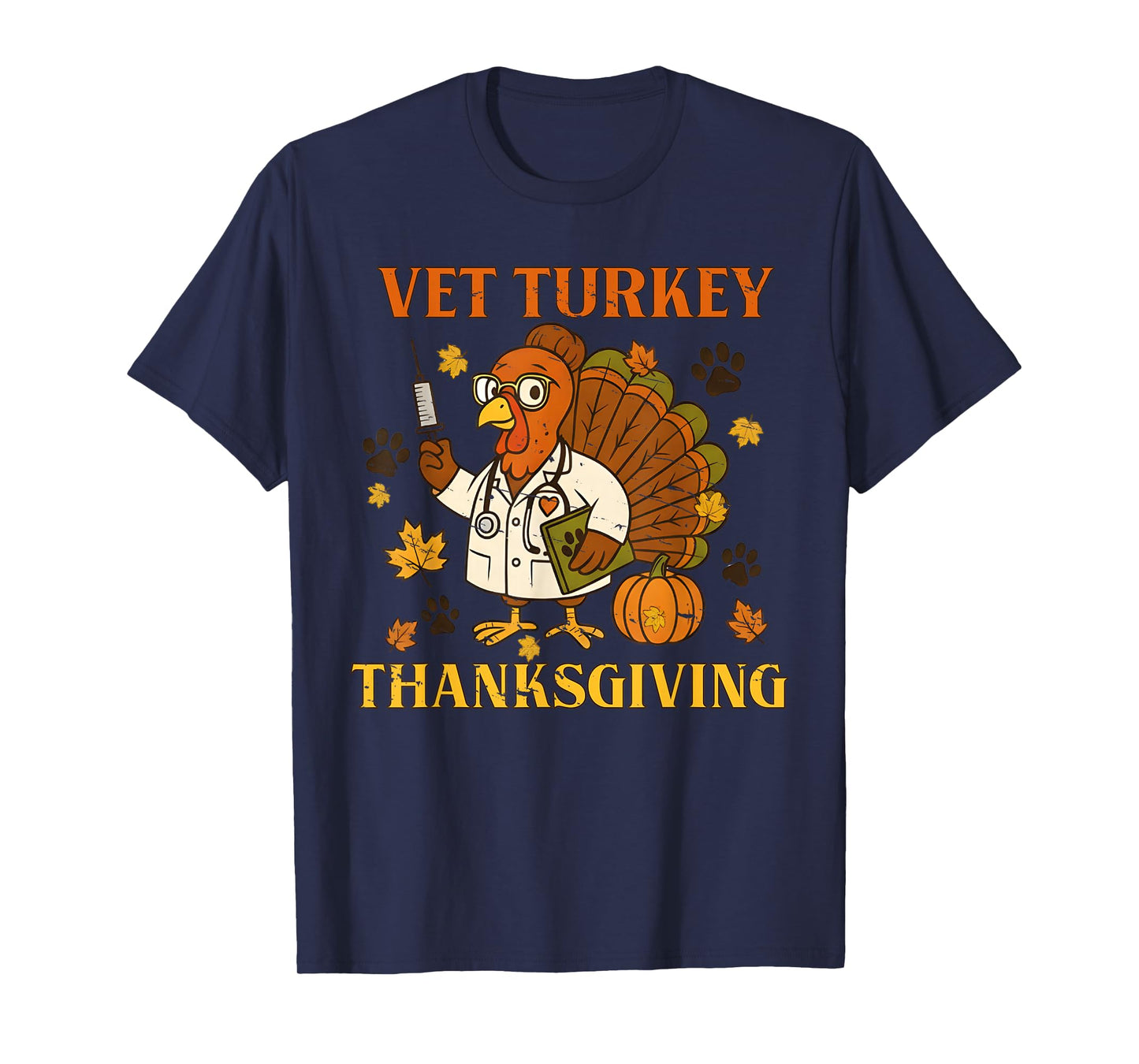 Funny Vet Turkey Thanksgiving Veterinary Tech Turkey Day Tee T-Shirt