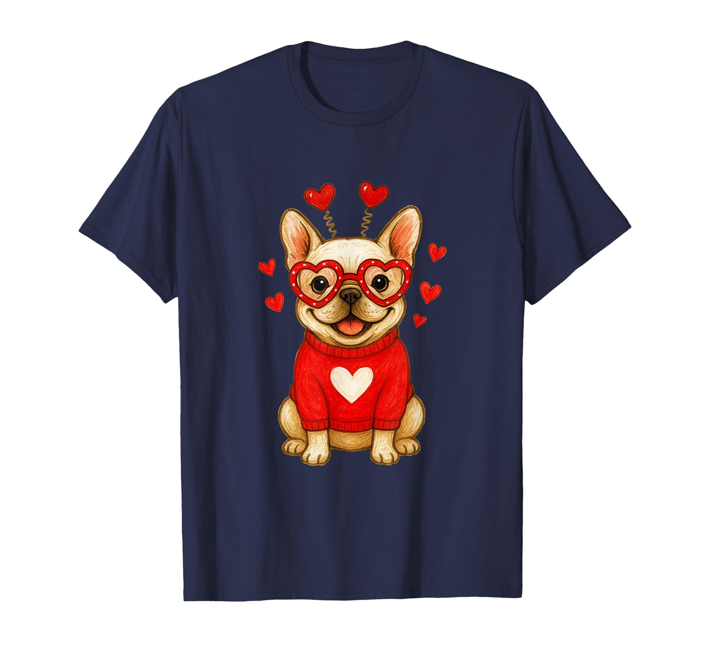 Cute Valentine Dog for Love Couples: French Bulldog T-Shirt