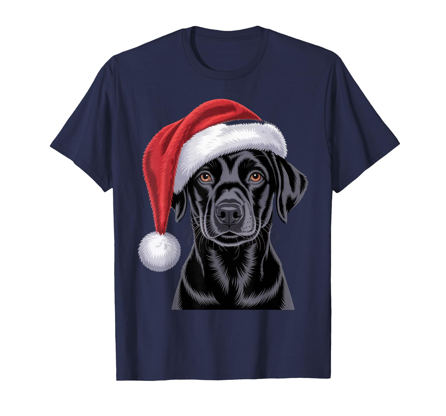 Black Lab Santa Hat Pet Lover Christmas Dog Holiday Cheer T-Shirt