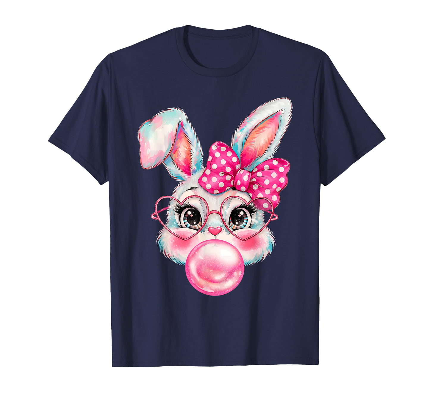 Girls Easter Cute Bunny Face Coquette Easter Kids Girl Women T-Shirt