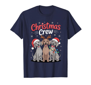 Christmas Crew Xmas Puppy Dog Funny Christmas Weimaraner T-Shirt