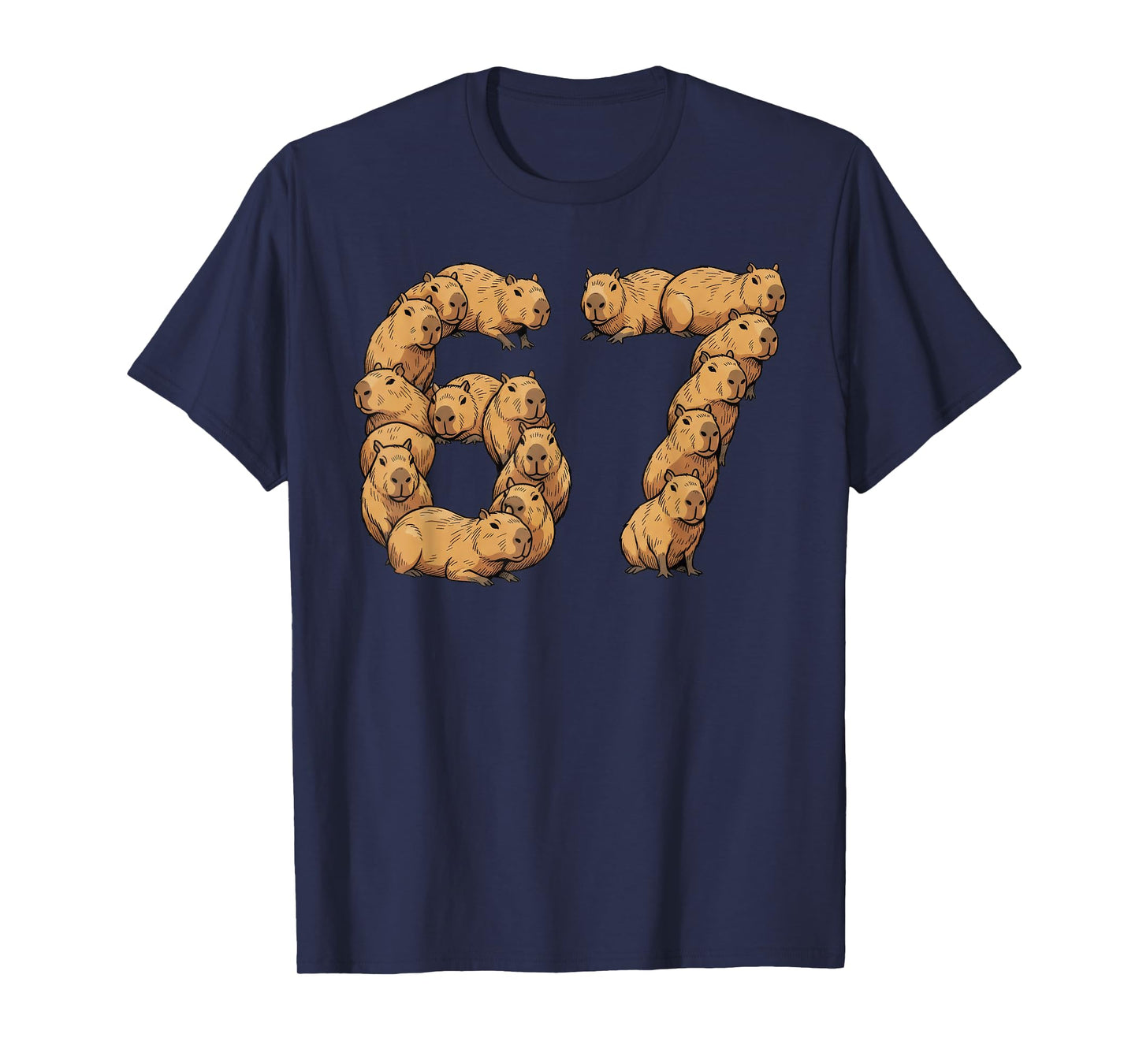 Funny Capybara 6 7 Meme Six Seven Love River Hog T-Shirt