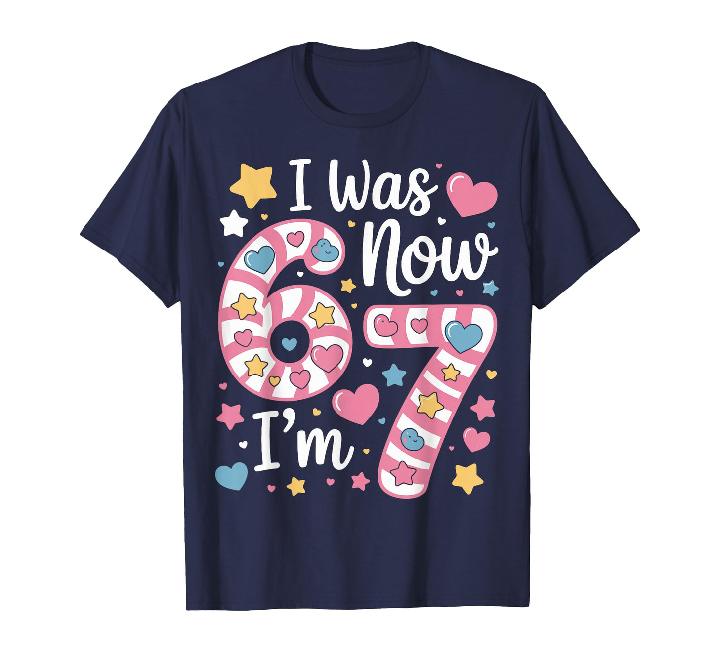 I was 6 Now I’m 7 Funny Birthday Girl Seven Years Old T-Shirt