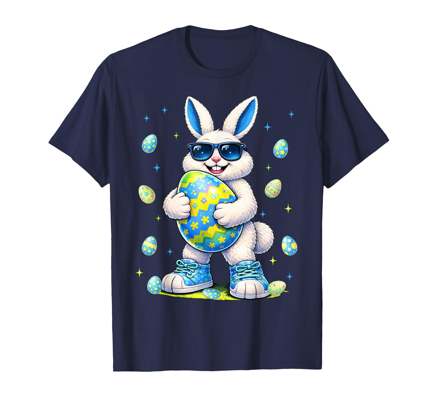 Funny Cool Bunny Easter Rabbit Easter Egg Men Boy Kid T-Shirt