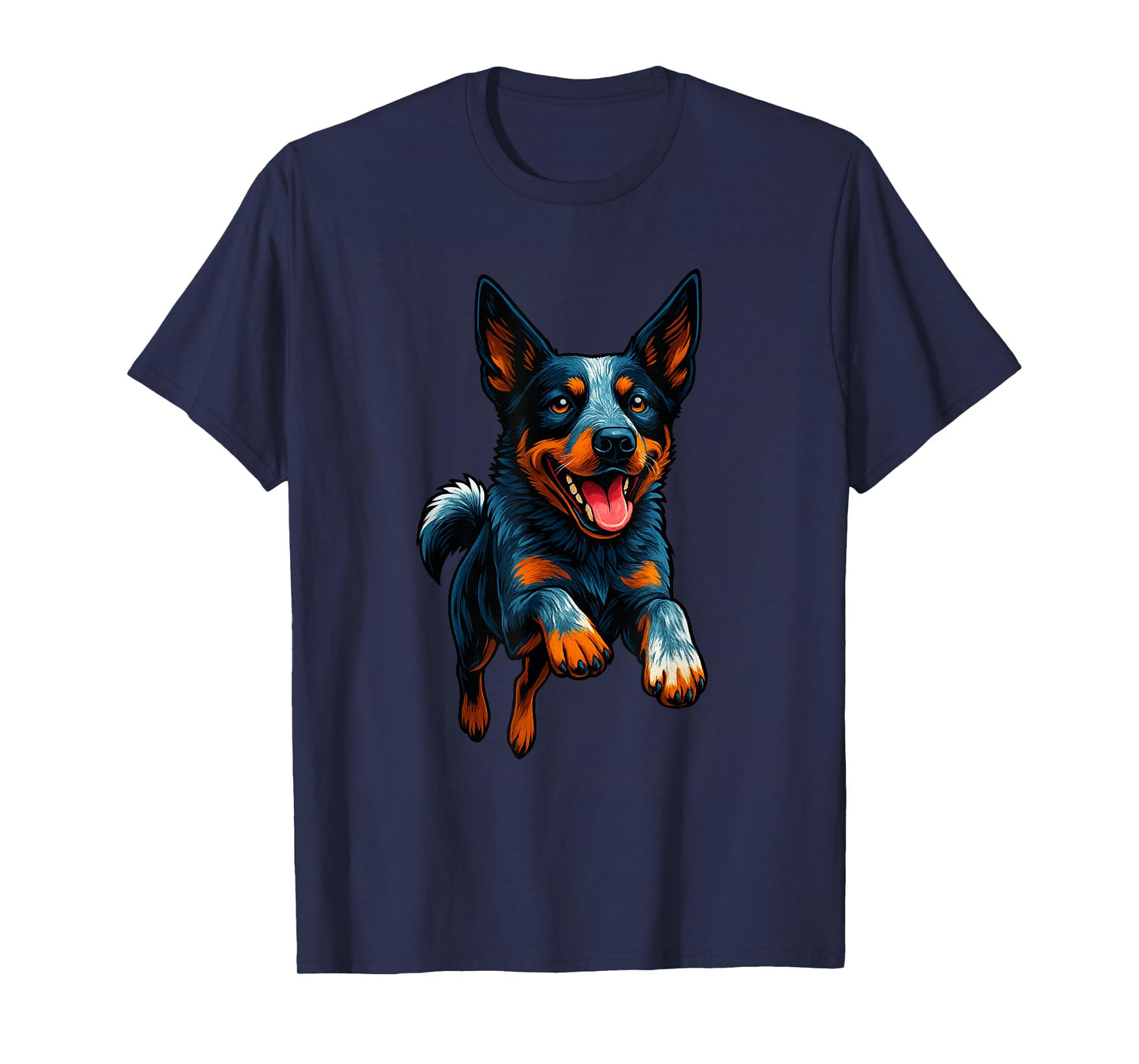 Funny Blue Heeler Dog Jumping Design Blue Heeler Lovers T-Shirt