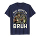 Reel American Bruh Bigfoot USA Flag Camo Fishing T-Shirt