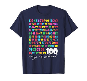 100th Day of School Teacher Kids 100 Days Math Numbers T-Shirt