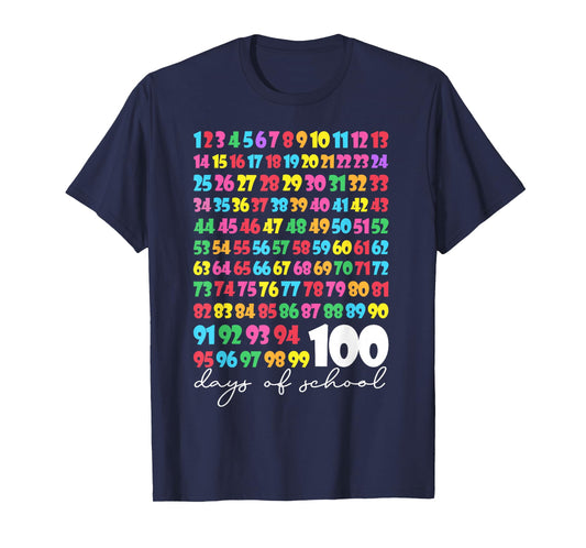 100th Day of School Teacher Kids 100 Days Math Numbers T-Shirt
