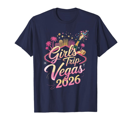 Girls Trip Vegas 2026 Confetti Party Crew T-Shirt
