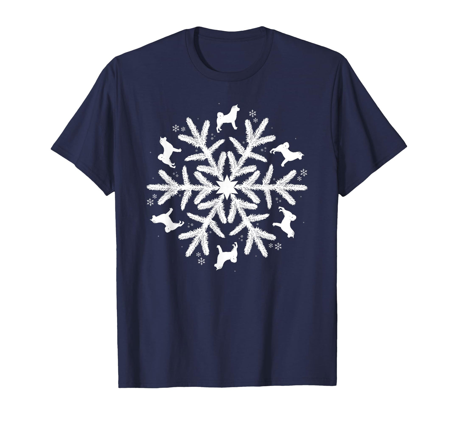 Snowflake Christmas Akita T-Shirt