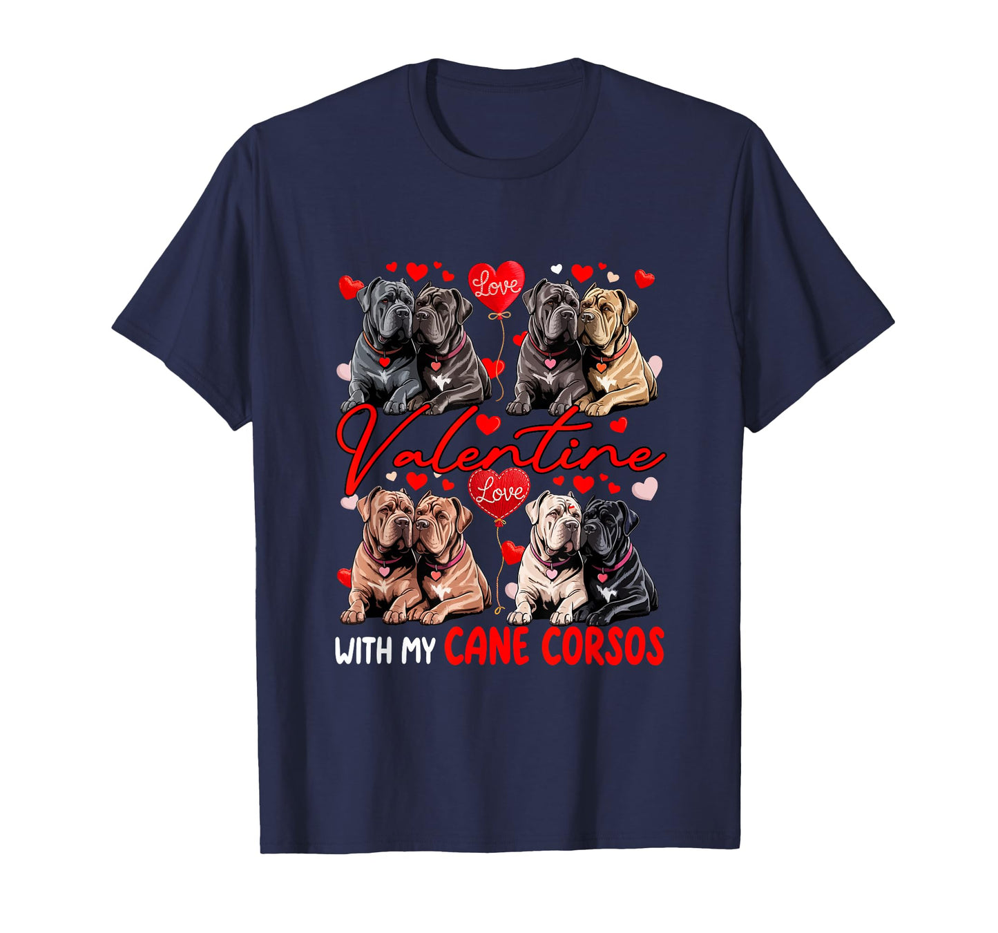 Valentine with My Cane Corsos Couple Dogs Costume Owner Kids T-Shirt