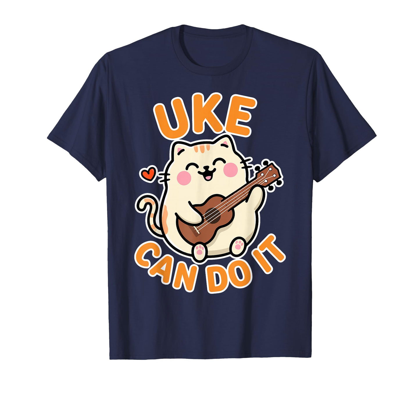 Uke Can Do It - Cat and Uke Lover Ukulele Player Gifts T-Shirt