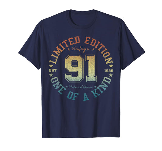 91 Year Old Gifts Vintage 1935 Limited Edition 91st Birthday T-Shirt