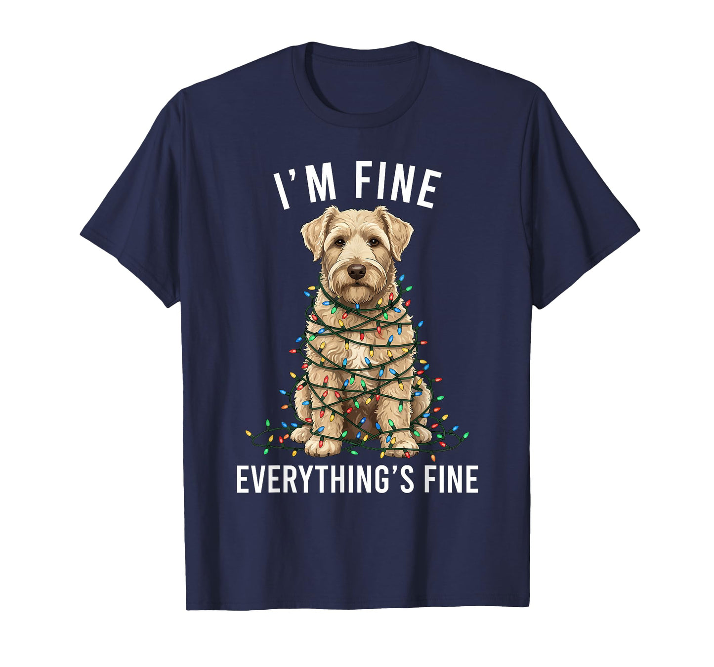 Wheaten Terrier Christmas I'm Fine Everything is Fine T-Shirt