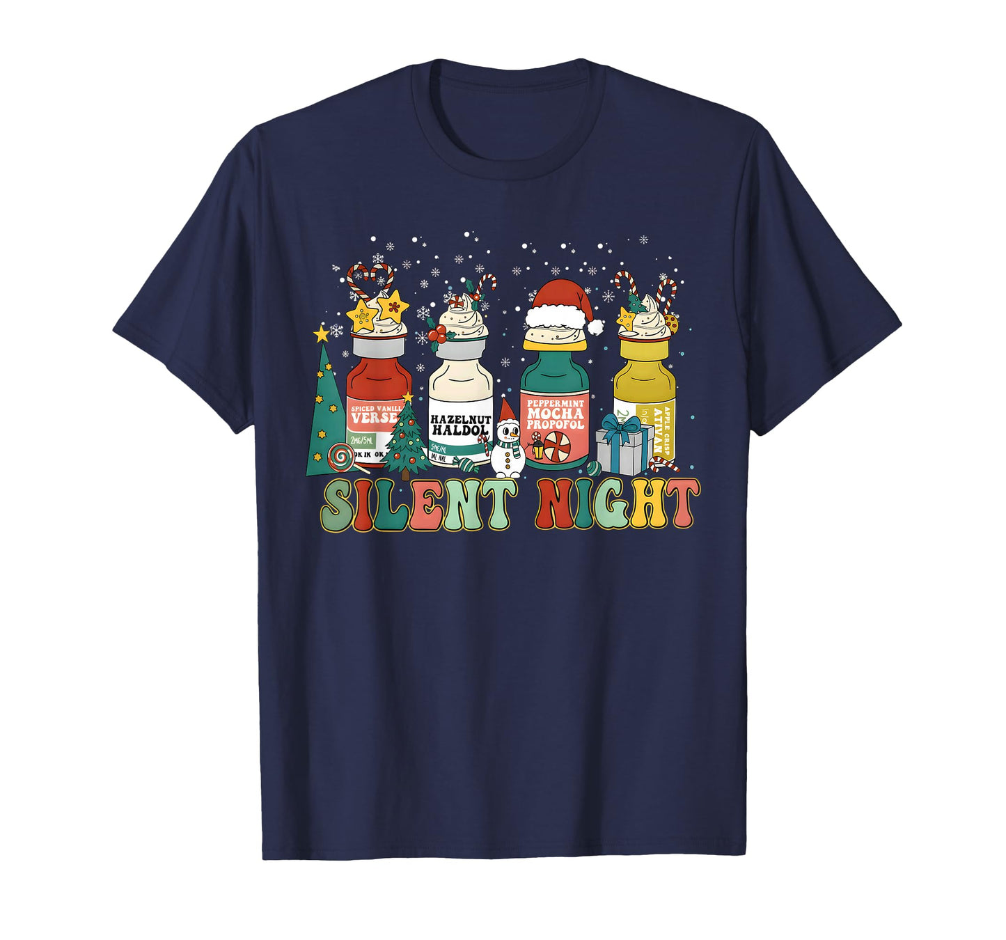Funny Santa Propofol Silent Night ICU Nurses Merry Christmas T-Shirt