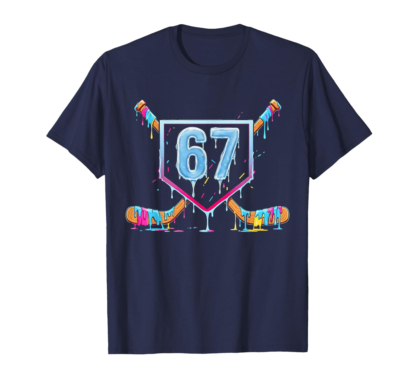 67 Hockey Drip Meme Number Graphic Design T-Shirt
