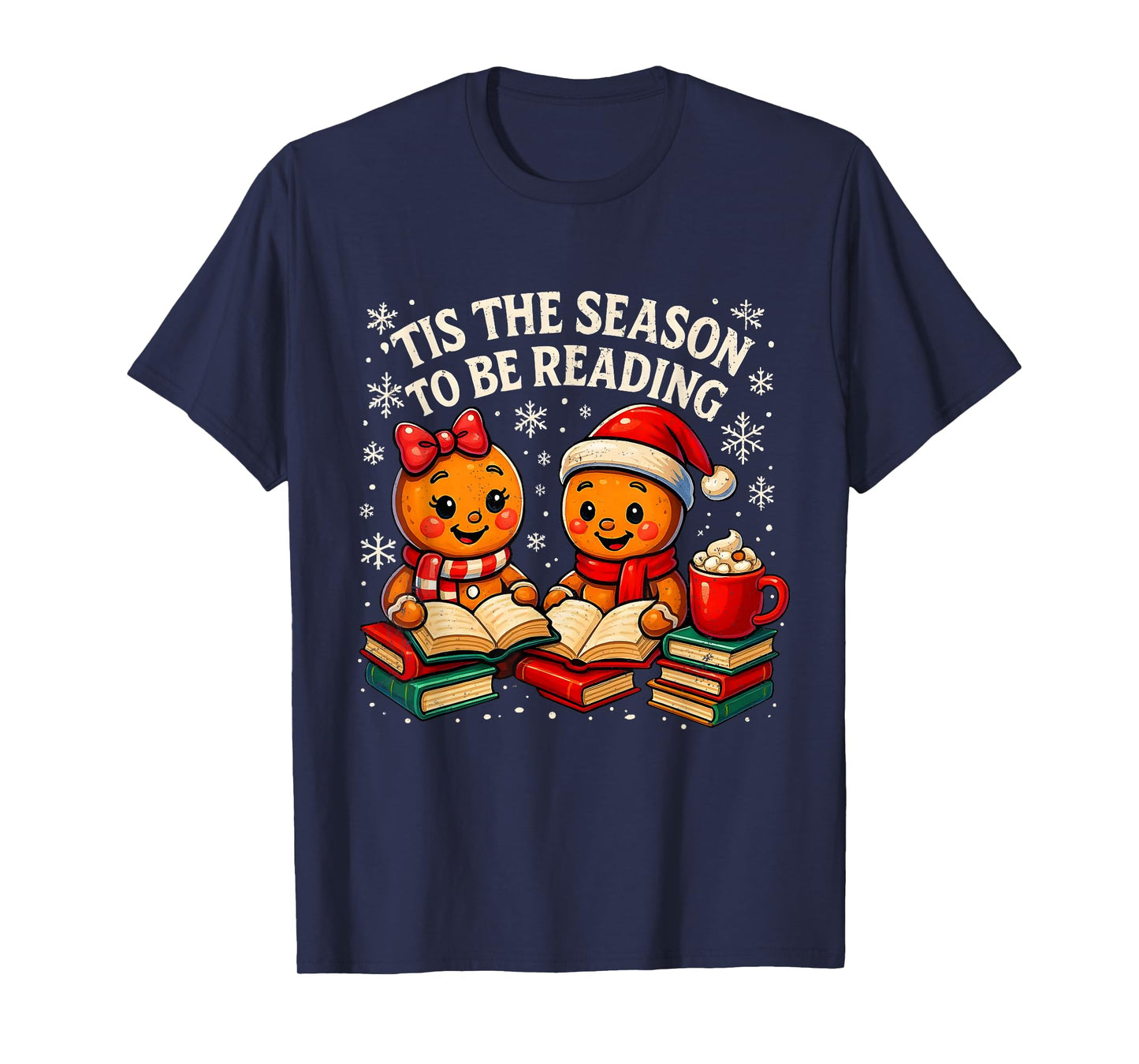 ’Tis The Season to Be Reading Book Lover Design T-Shirt