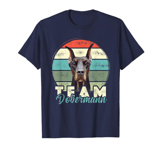 Team Doberman Dog Outfit Retro Vintage Doberman Dogs Design T-Shirt