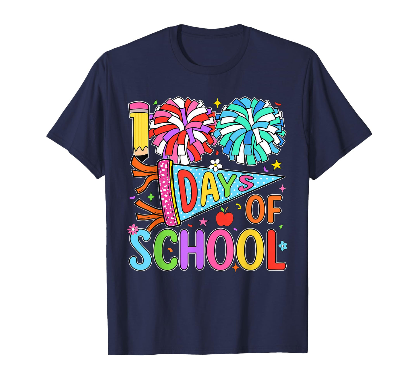 Preppy 100 Days of School 100 Days Smarter Boys Girls Kids T-Shirt