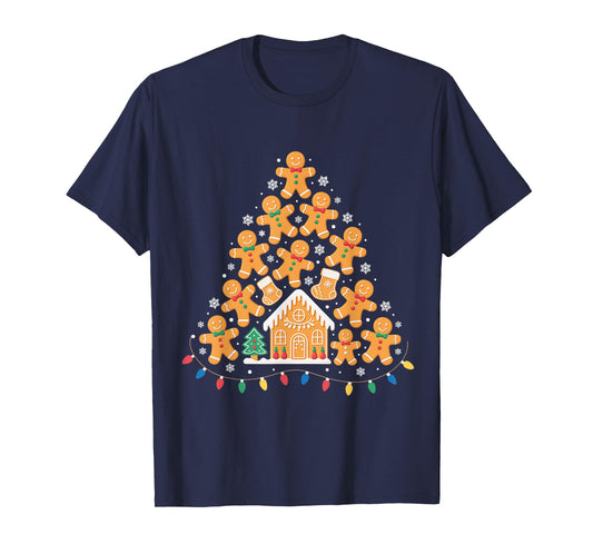 Gingerbread Christmas Tree Lights Xmas Cookie Baking Team T-Shirt