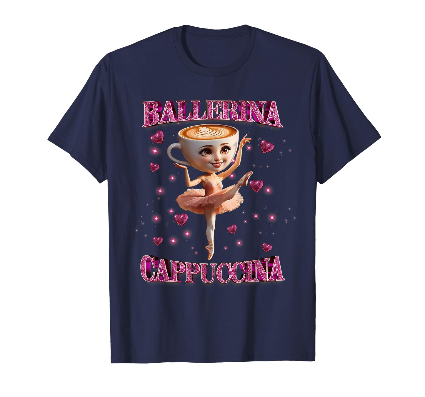 Girls Kids Italian Brainrot Meme Ballerina Cappuccina T-Shirt