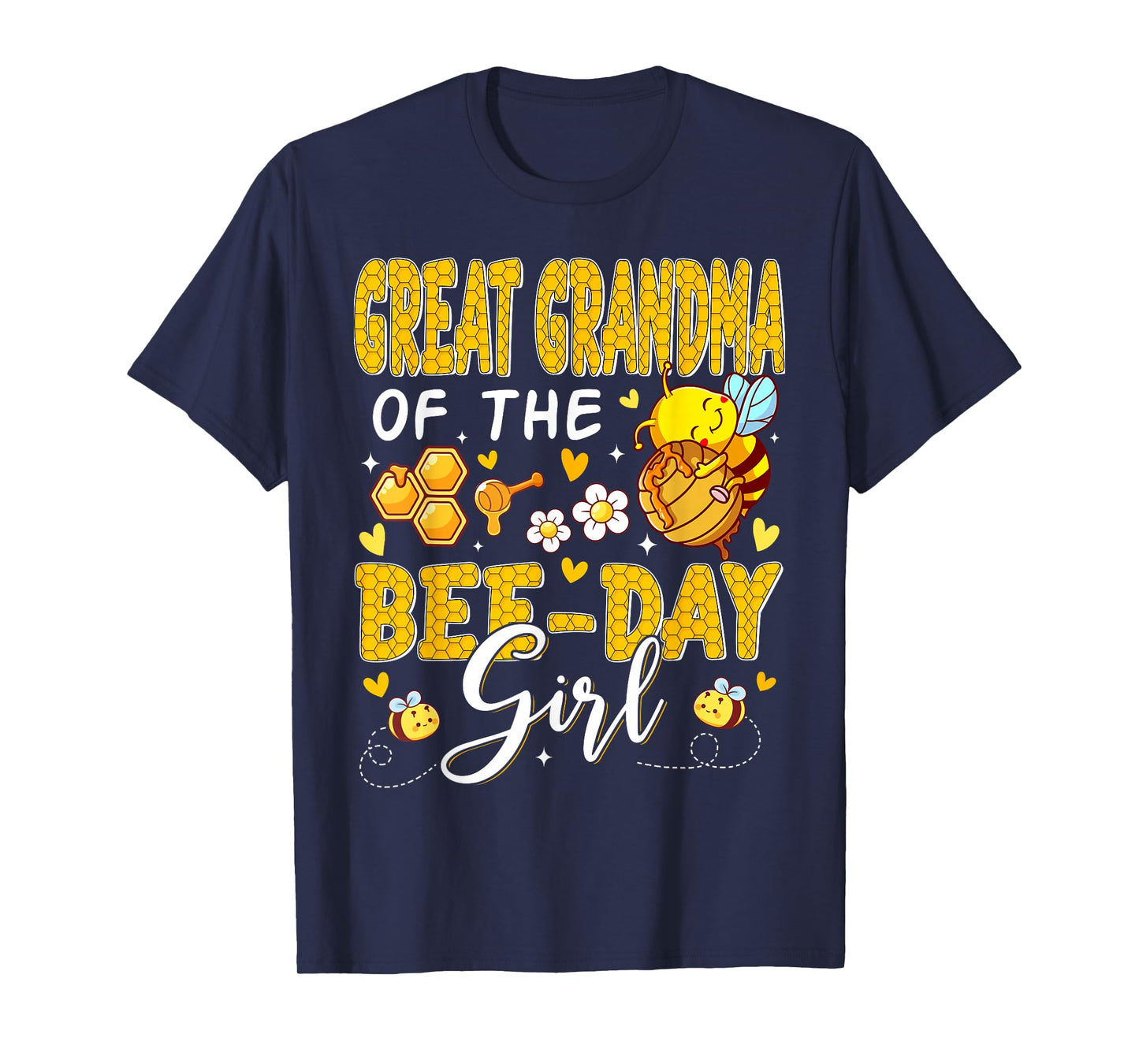 Great Grandma of The Bee Day Girl Flower Birthday Family T-Shirt