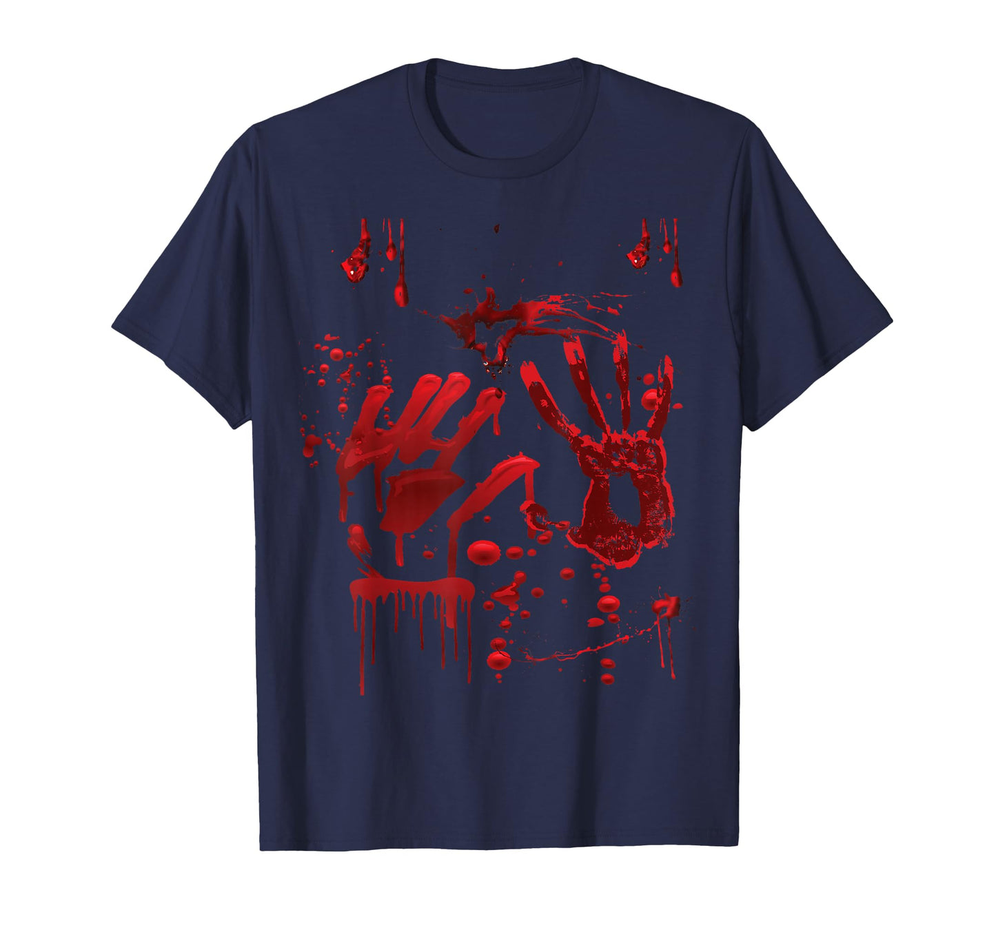 Halloween Bloody Hands Blood Splatter Zombie Costume T-Shirt