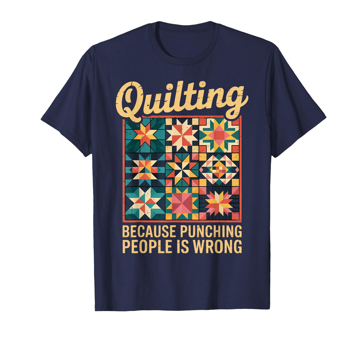 Punching People Quilter Quilts Sewing Crocheting Quilting T-Shirt