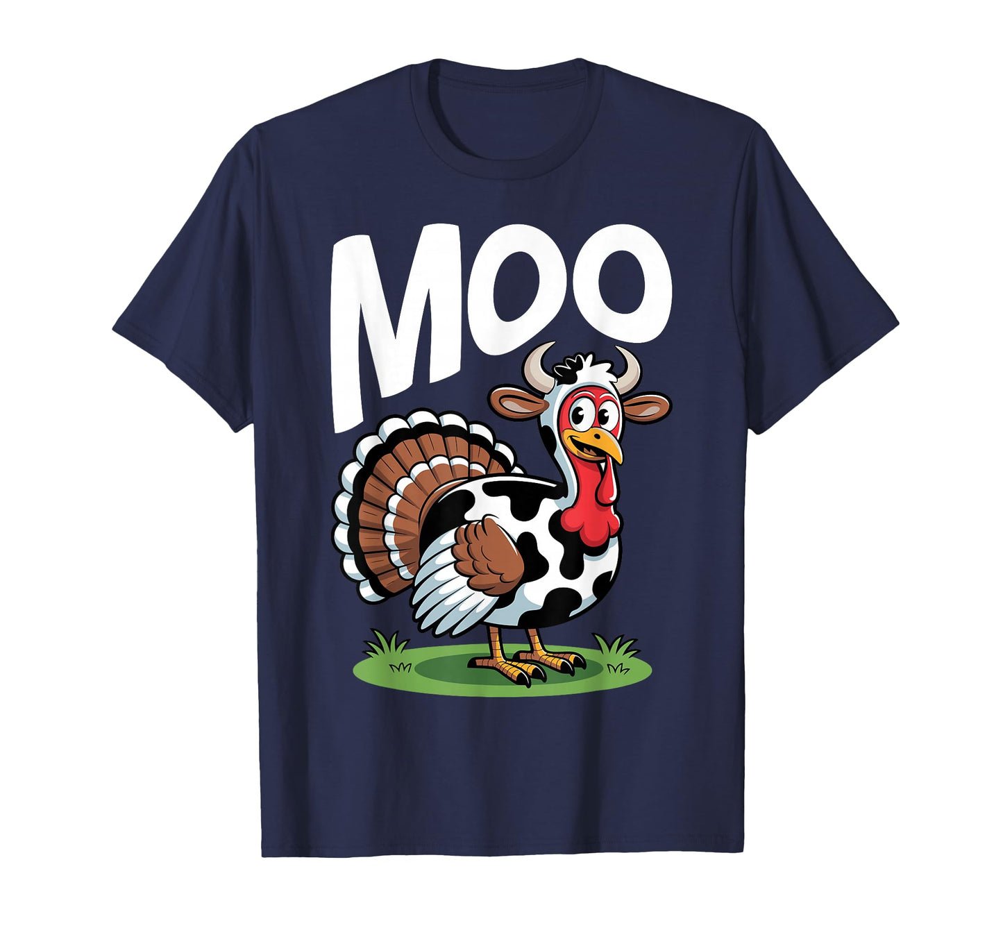 Turkey Moo Funny Thanksgiving Turkey Face Autumn T-Shirt