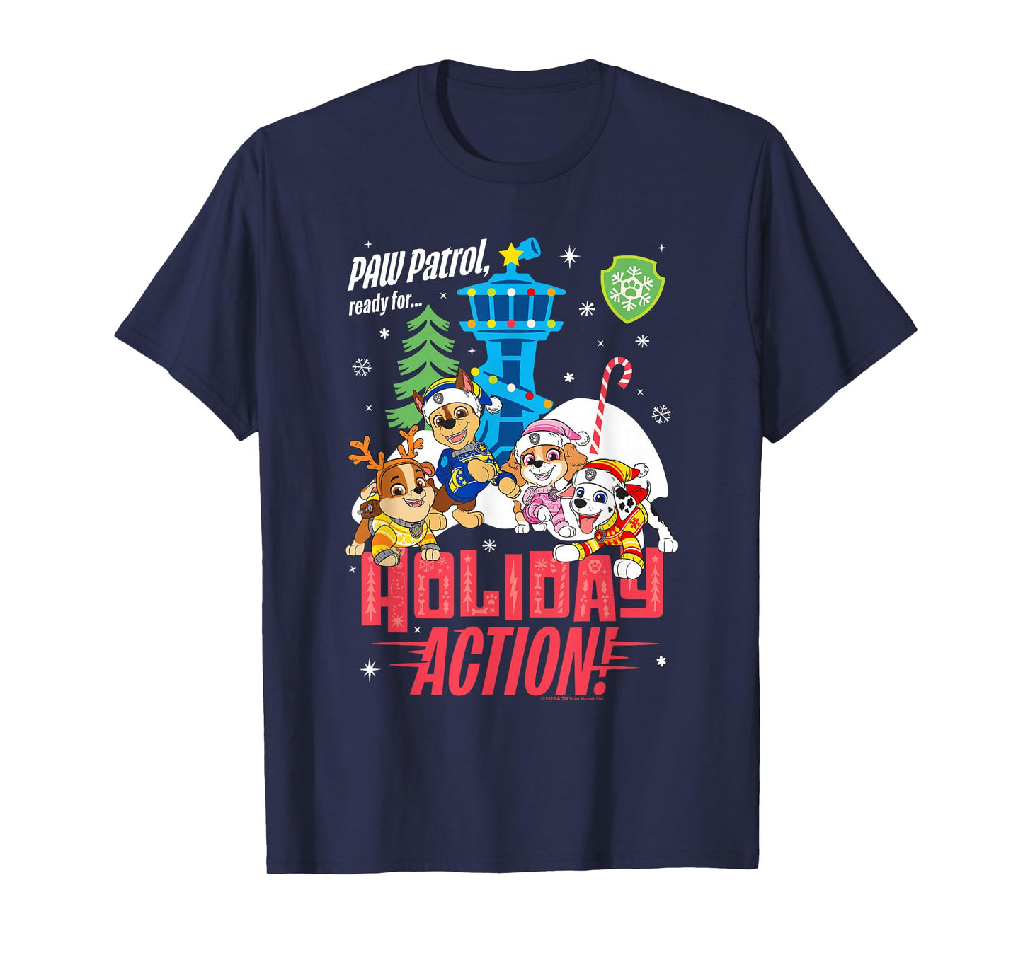PAW Patrol Christmas Ready for Holiday Action T-Shirt