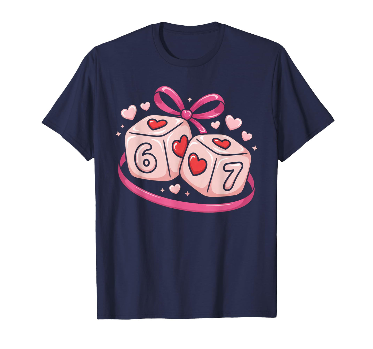 67 Dice Valentine’s Day Six Seven Hearts 6-7 Meme T-Shirt