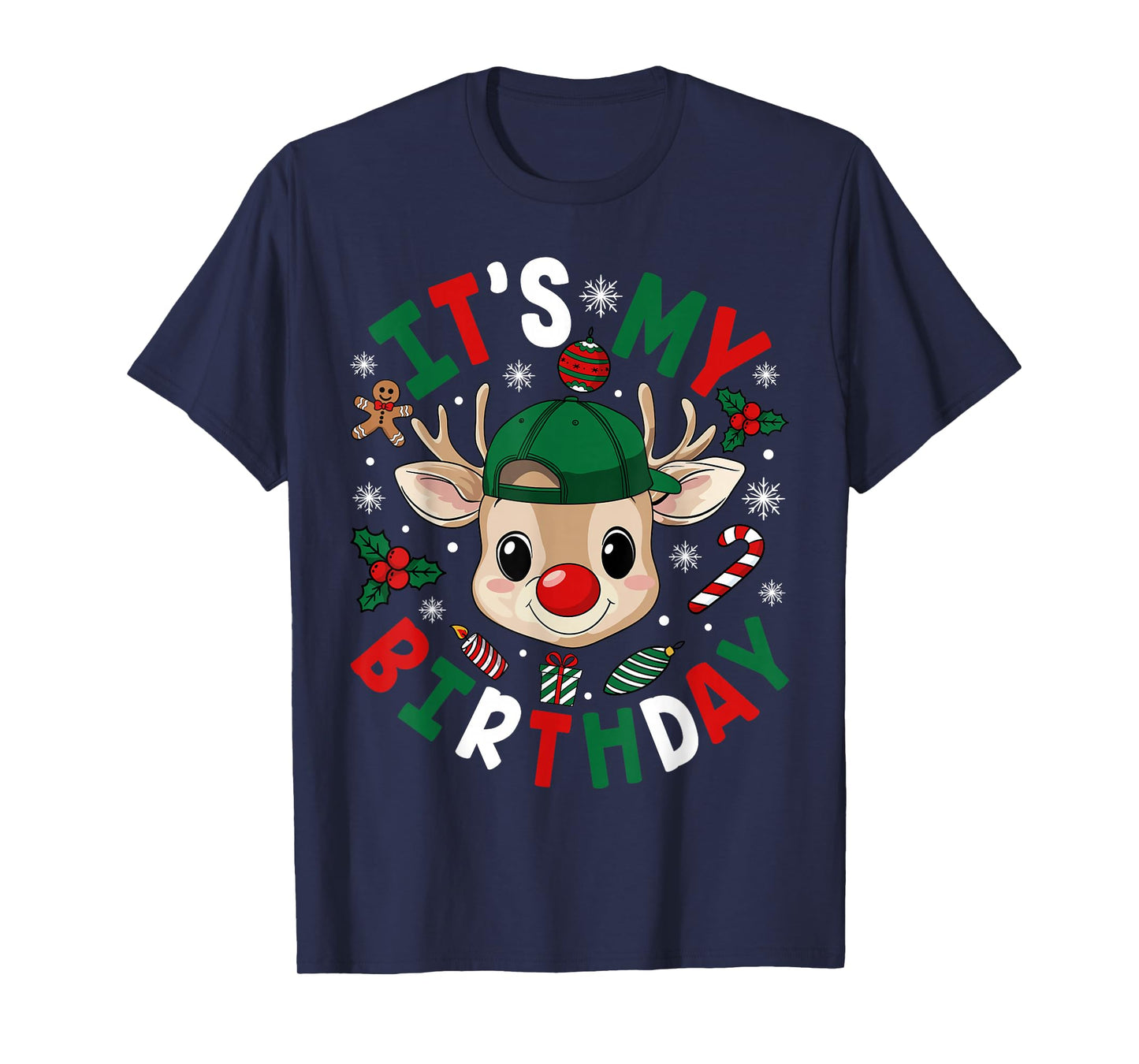 It's My Birthday Boys Kids Reindeer Christmas Pajama T-Shirt