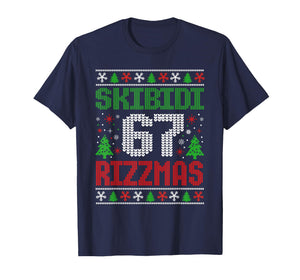 Skibidi Six Seven Rizzmas Funny Meme 67 Ugly Christmas T-Shirt