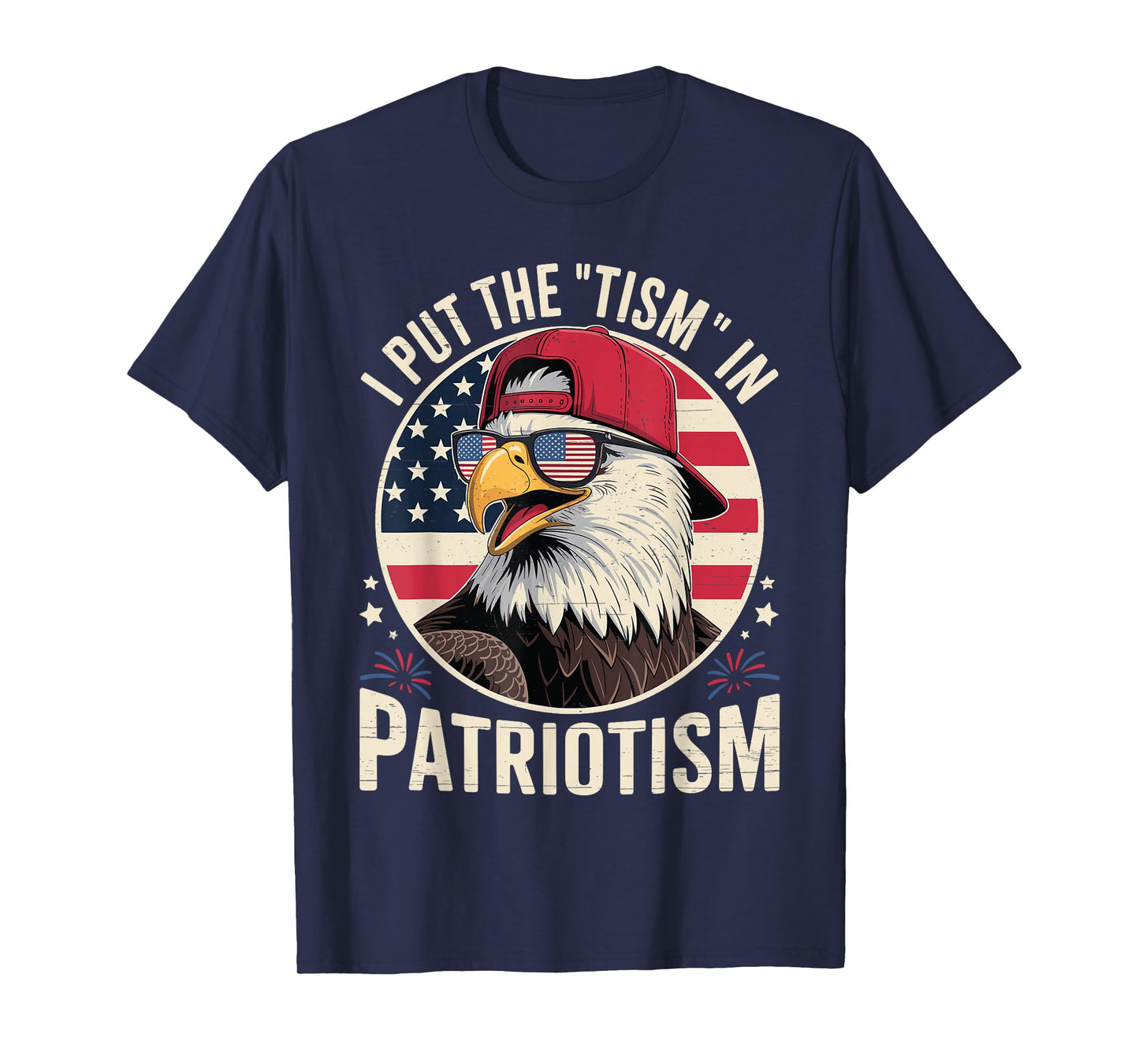 American Flag Eagle Patriotic Eagle Fireworks 4th of July T-Shirt